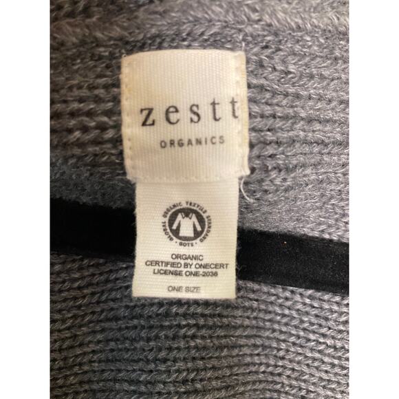 Women's Organic Cotton Grey Knit Poncho Sweater ~ Effortless Elegance - Picture 5 of 7